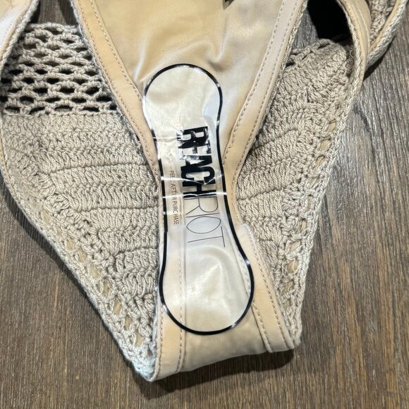 Beach Riot Brinley High Waist Open Knit Bikini Bottoms Tan Medium - Picture 6 of 6